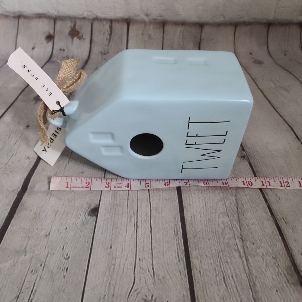 Rae Dunn Light Blue Ceramic "TWEET" Birdhouse - Picture 6 of 13